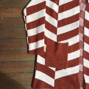 Forever 21- Brunt Orange and Cream Cardigan Size M